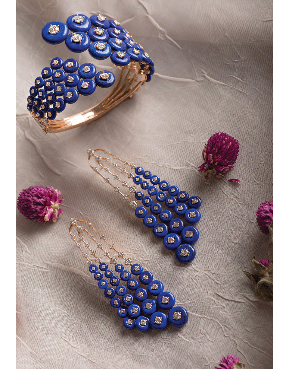 FERNANDO JORGE-Lapis Lazuli and Diamond Comet Bracelet-ROSE GOLD
