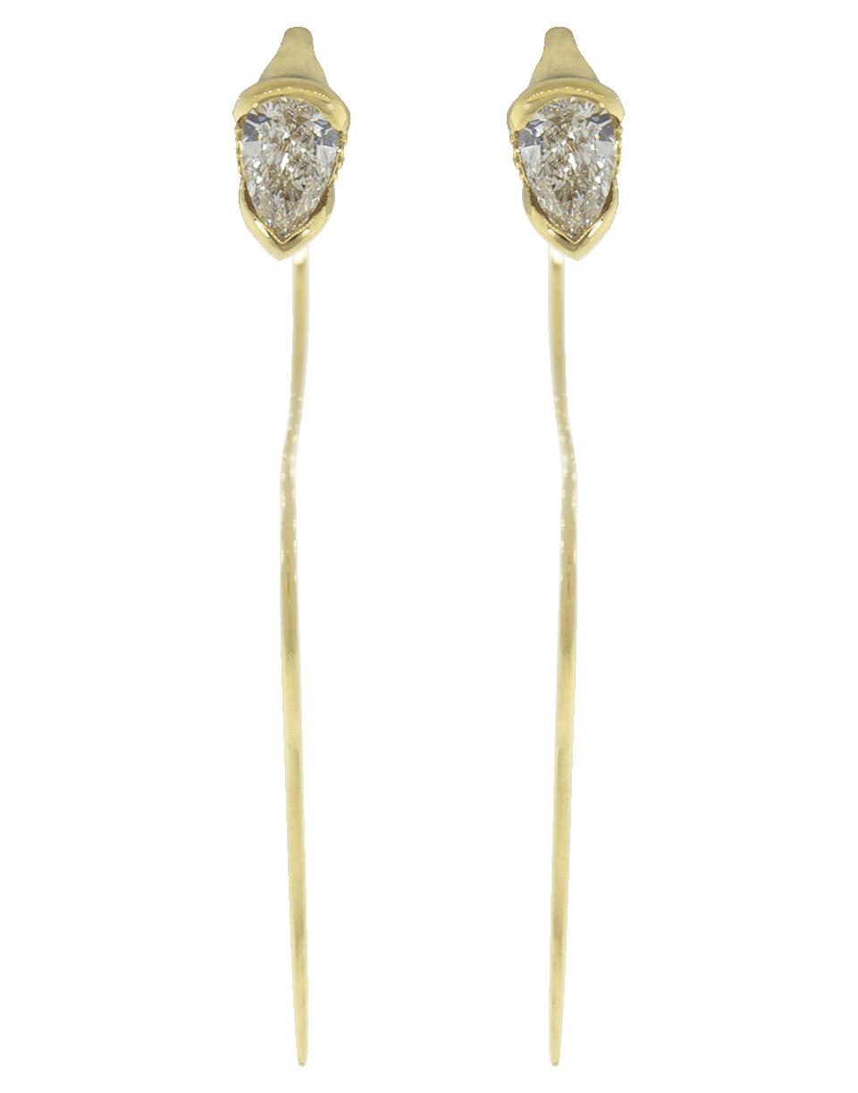 FERNANDO JORGE-Diamond Large Sprout Earrings-YELLOW GOLD