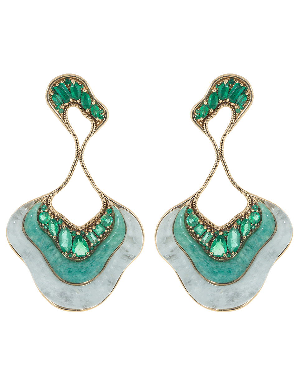FERNANDO JORGE-Emerald Stream Drop Earrings-YELLOW GOLD