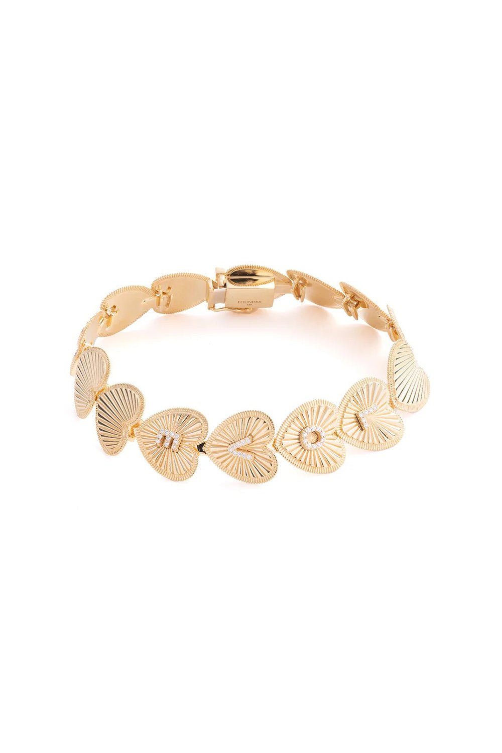 FOUNDRAE-Love Heart Token Bracelet-YELLOW GOLD