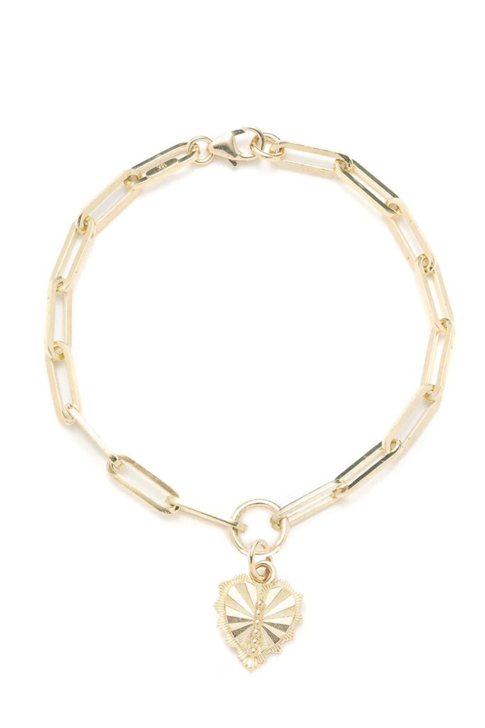 FOUNDRAE-Reflection Heart - Love Classic Fob Clip Chain Bracelet-YELLOW GOLD