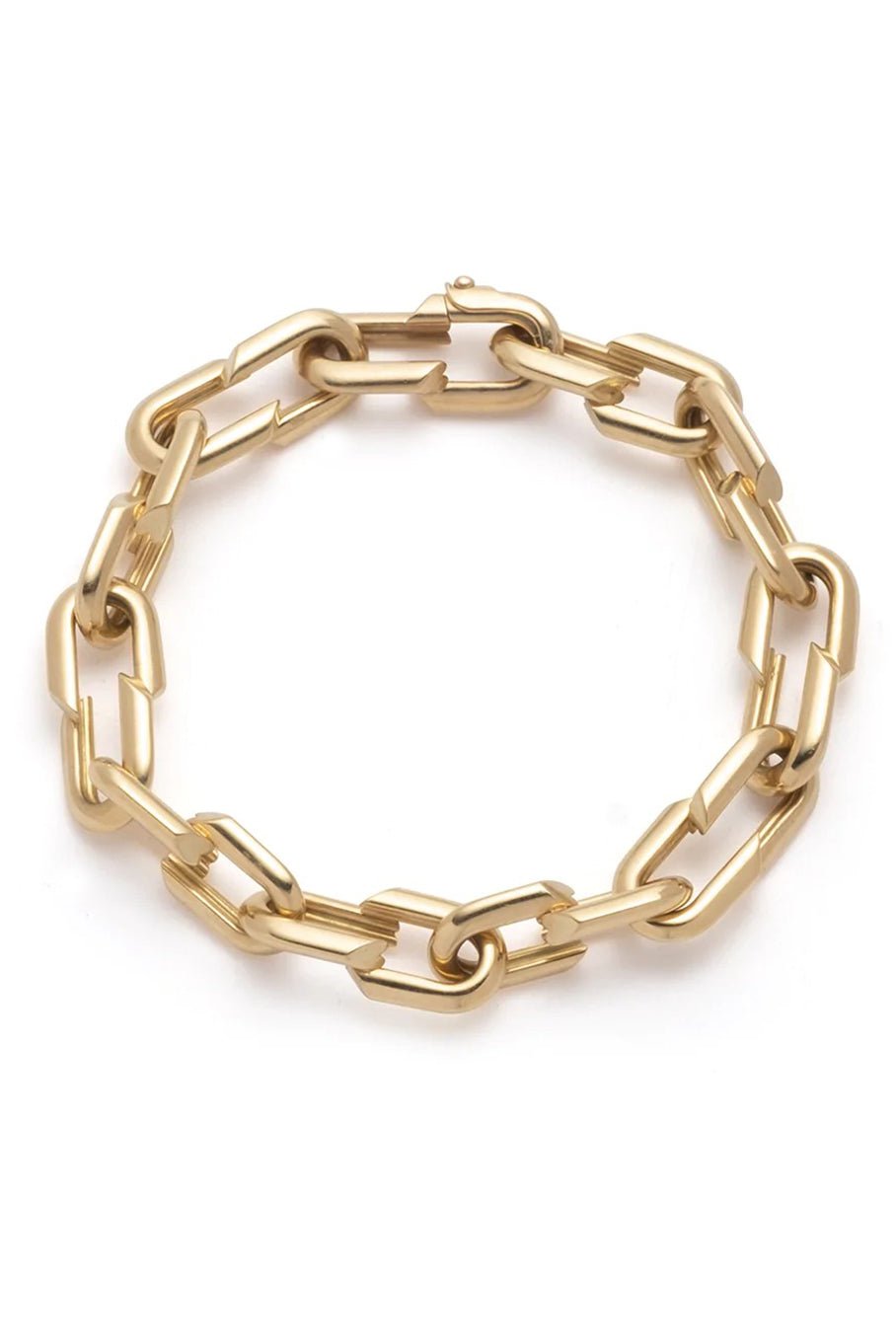 FOUNDRAE-Medium Strong Hearts Link Bracelet-YELLOW GOLD