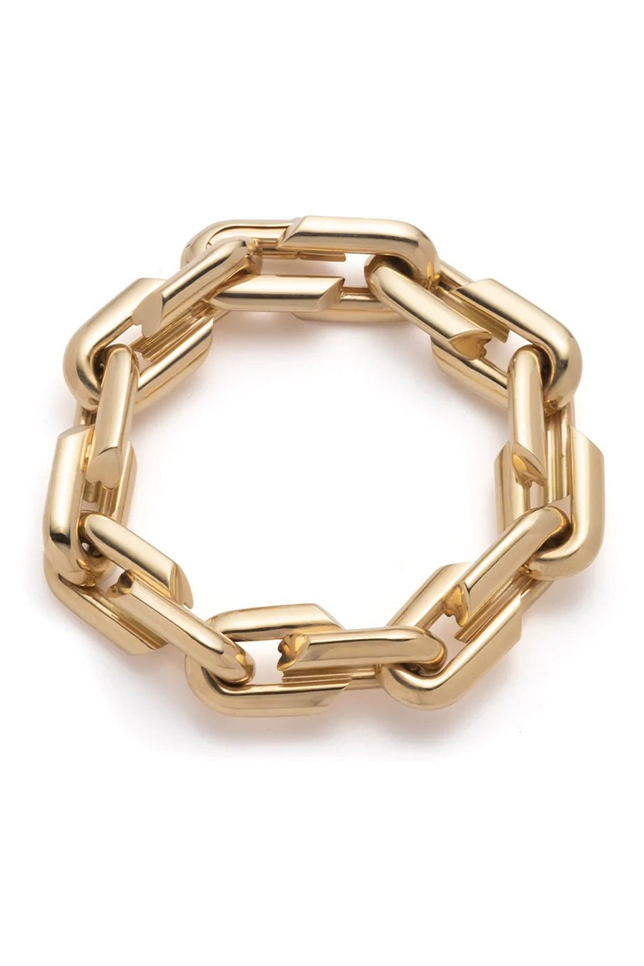 FOUNDRAE-Oversized Strong Hearts Love Link Bracelet-YELLOW GOLD