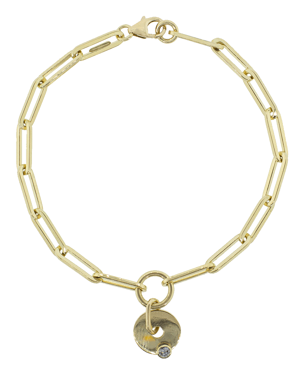 FOUNDRAE-Gold Diamond Charm Fob Clip Bracelet-YELLOW GOLD