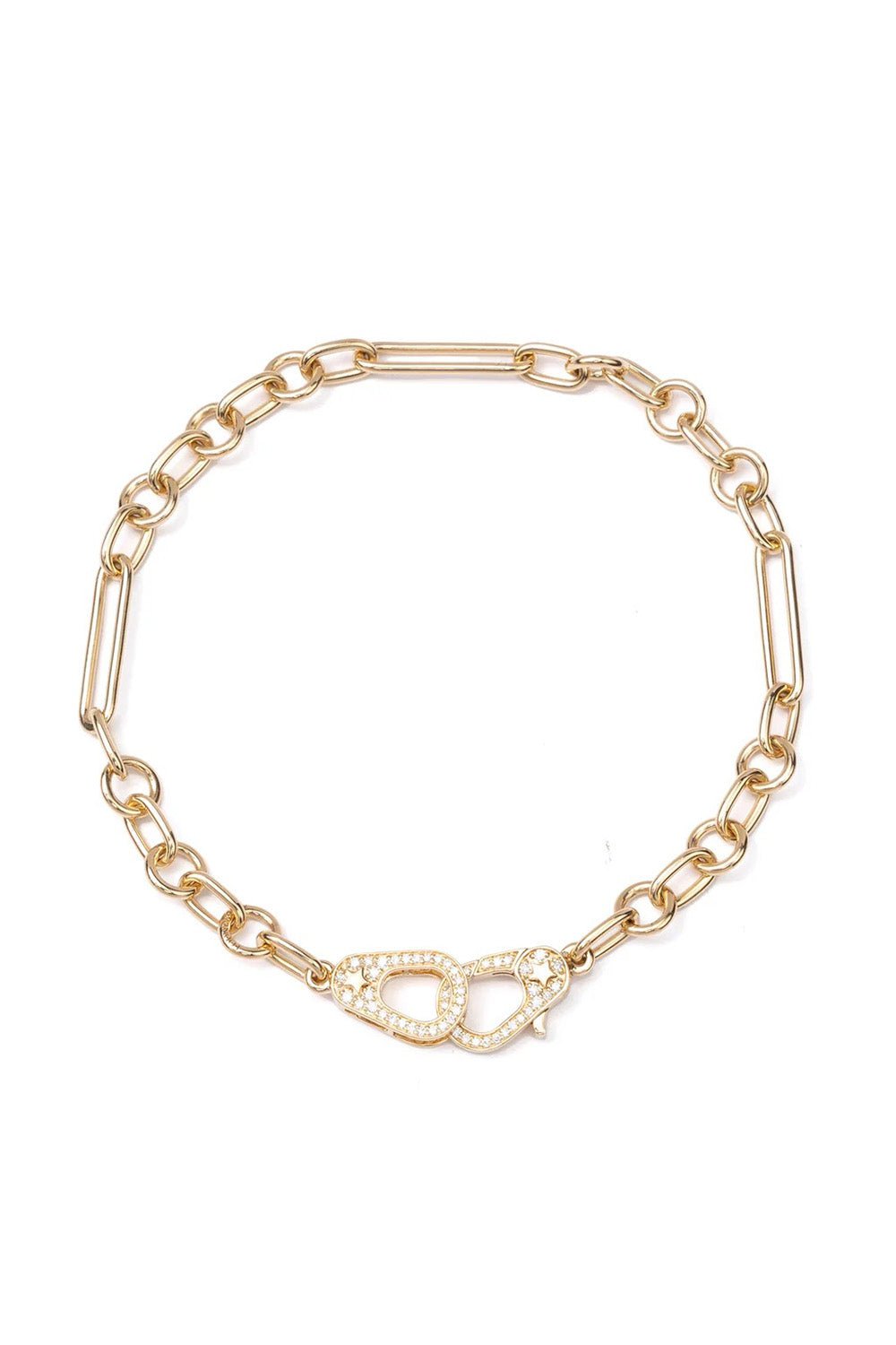 FOUNDRAE-Small Mixed Clip Bracelet-YELLOW GOLD