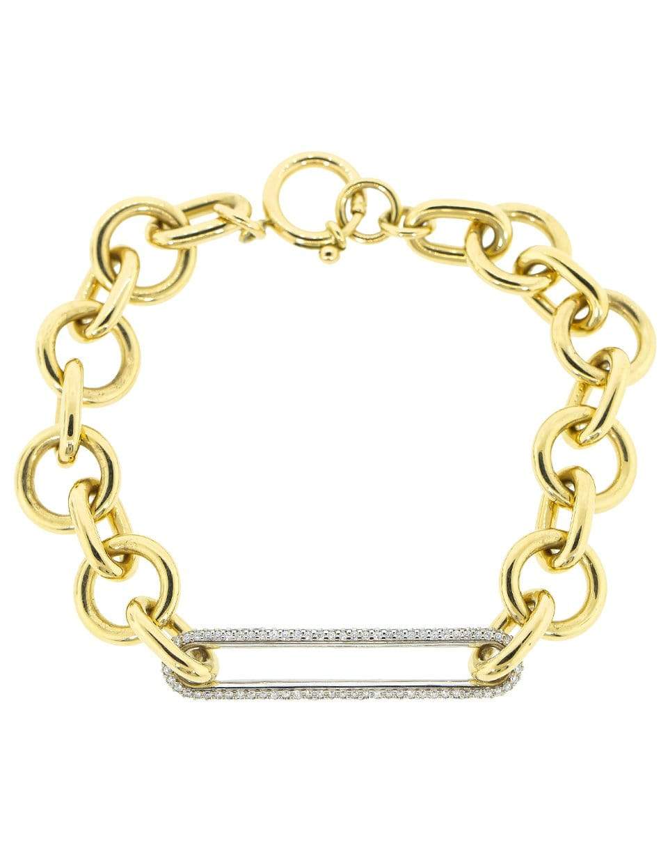 FOUNDRAE-Pave Diamond Oversized Clip Bracelet-YELLOW GOLD