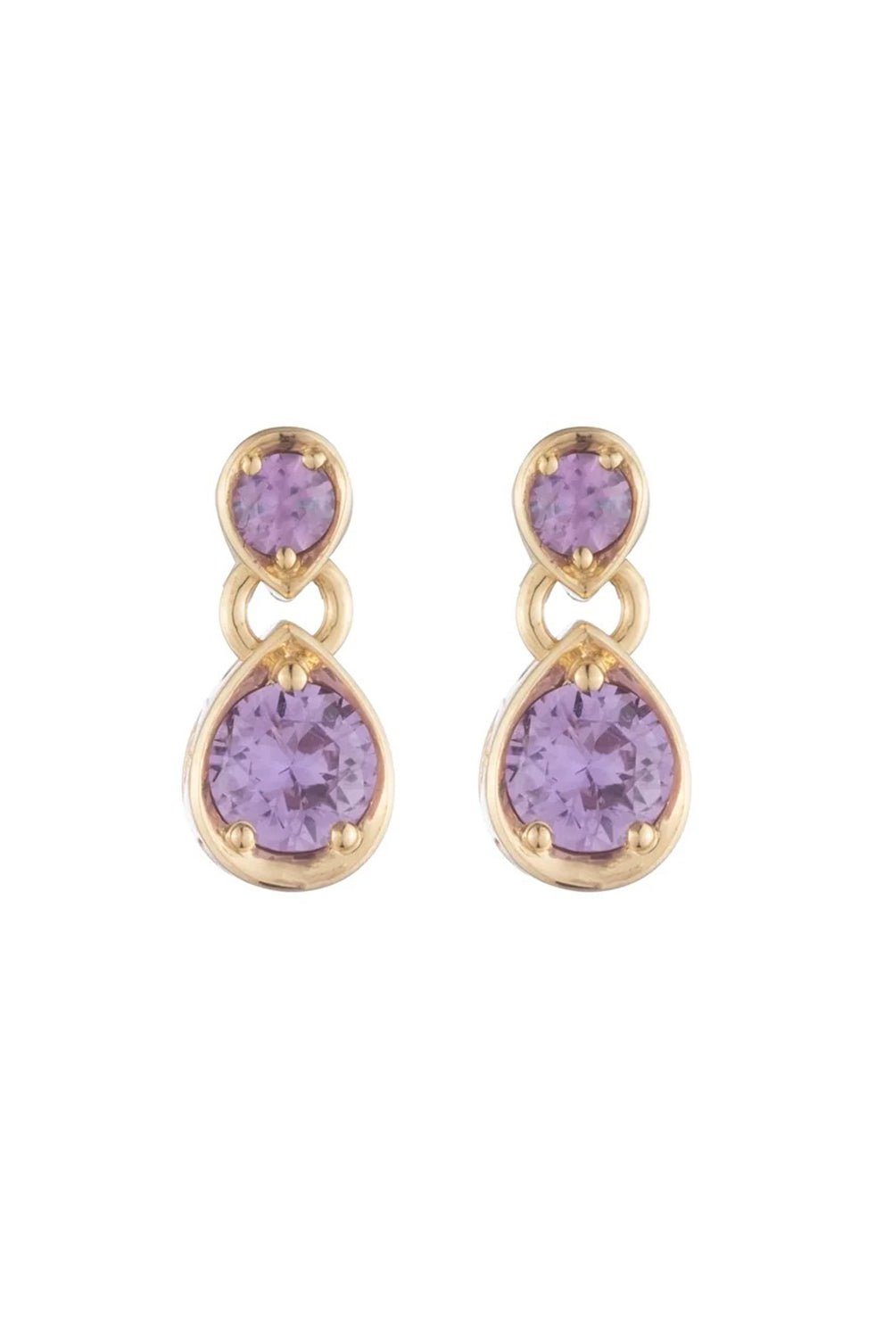 Lilac Sapphire Forever And Always A Pair - Love Earrings