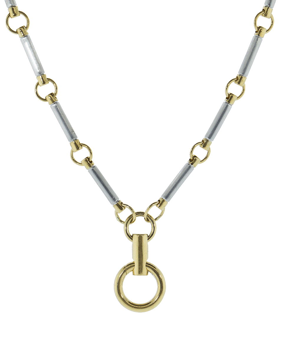 White and Yellow Gold Element Clock Weight Chain JEWELRYFINE JEWELNECKLACE O FOUNDRAE   