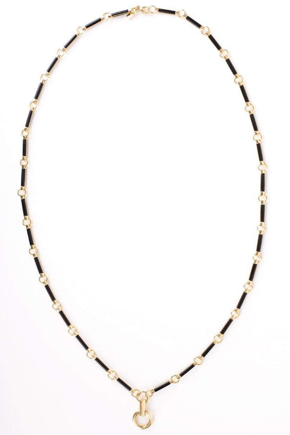FOUNDRAE-Onyx Element Clock Weight Chain-YELLOW GOLD