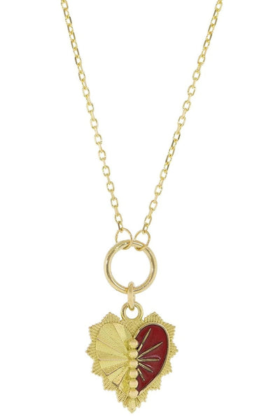 18K Yellow Gold Dream, Karma & Gemstone Heart : Classic Fob Extension  Necklace – FoundRae