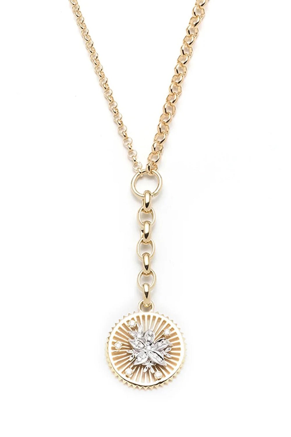 FOUNDRAE-Resilience Medallion Belcher Necklace-YELLOW GOLD