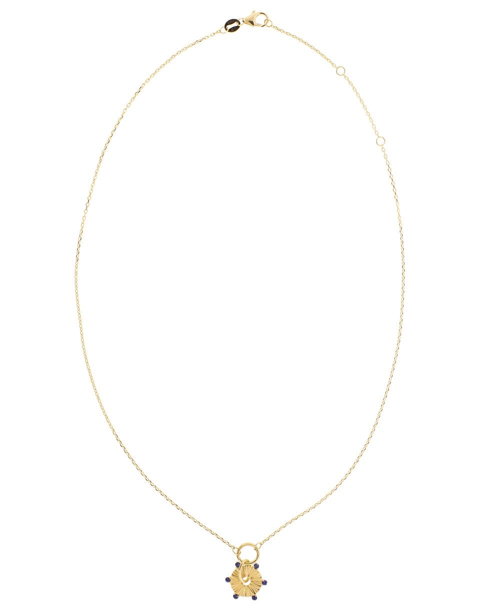 FOUNDRAE-Air Element Blue Sapphire Necklace-YELLOW GOLD