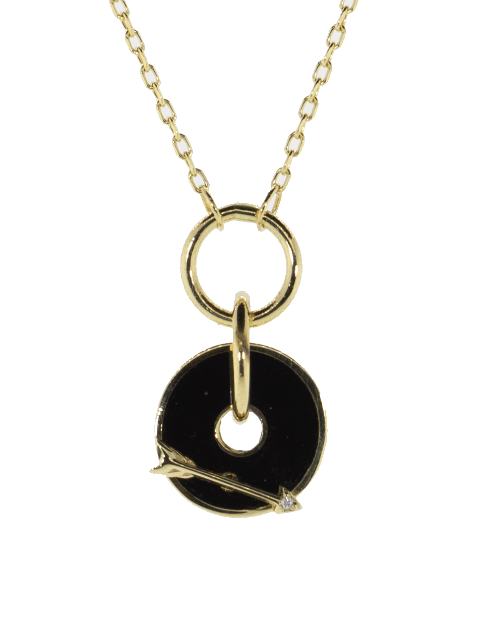 FOUNDRAE-Black Arrow Disc Necklace-YELLOW GOLD