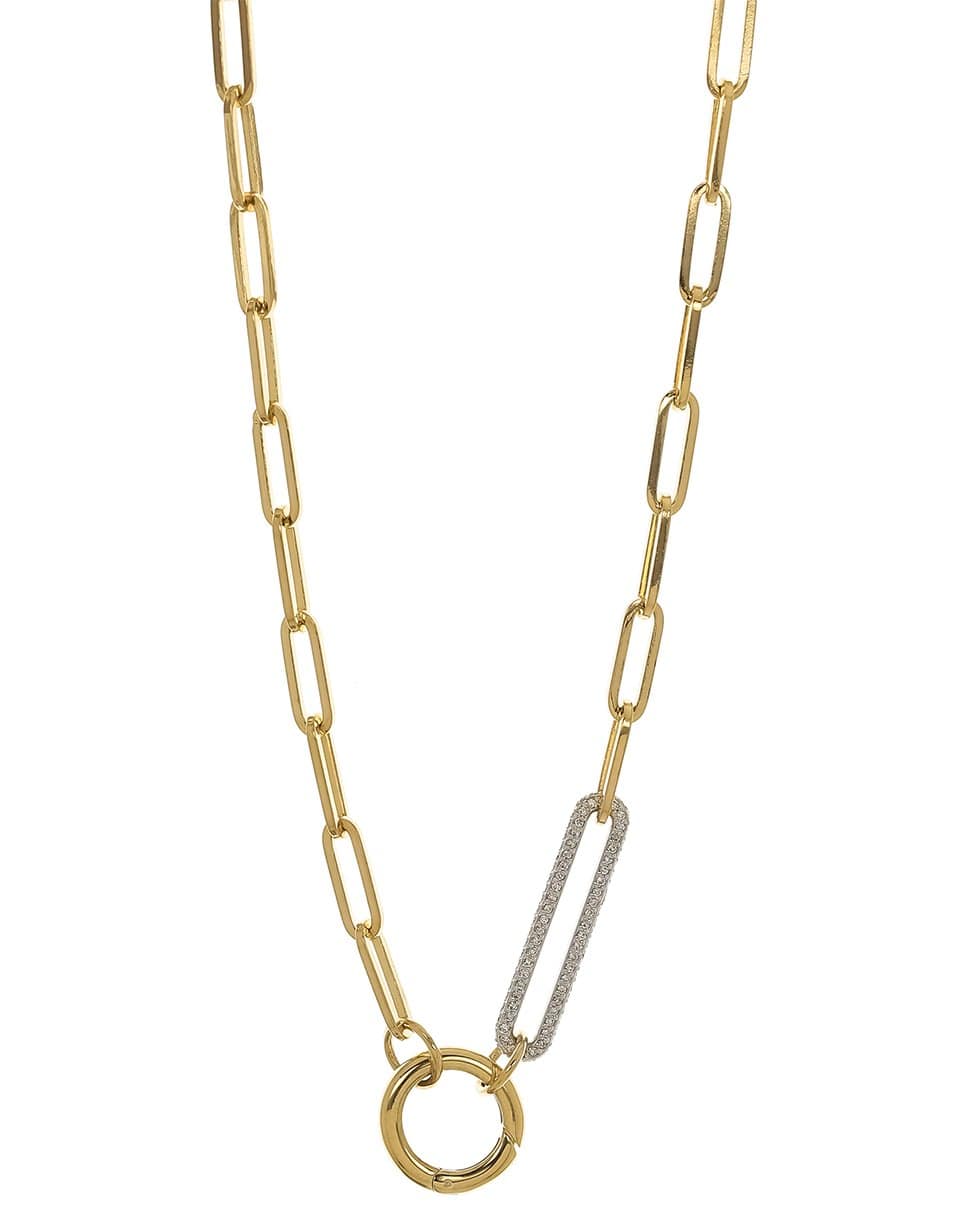 FOUNDRAE-Classic Fob Clip Diamond Link Necklace-YELLOW GOLD