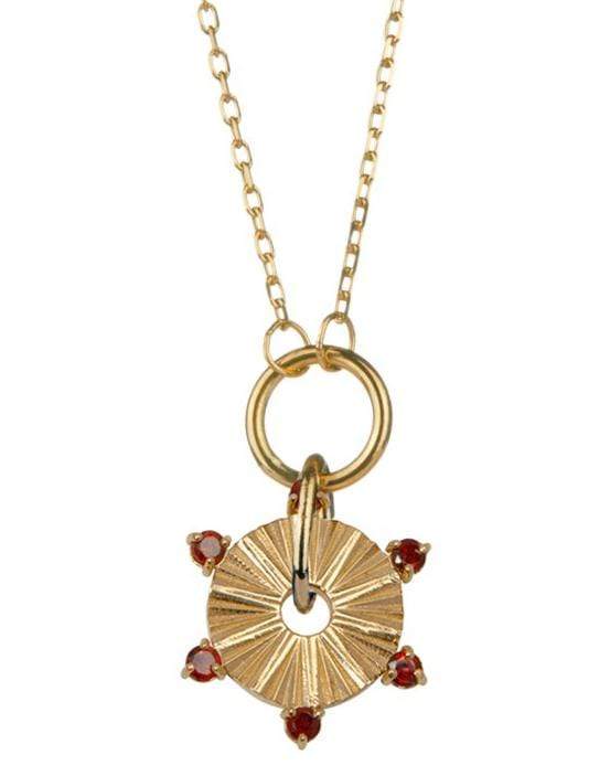 FOUNDRAE-Fire Element Garnet Necklace-YELLOW GOLD