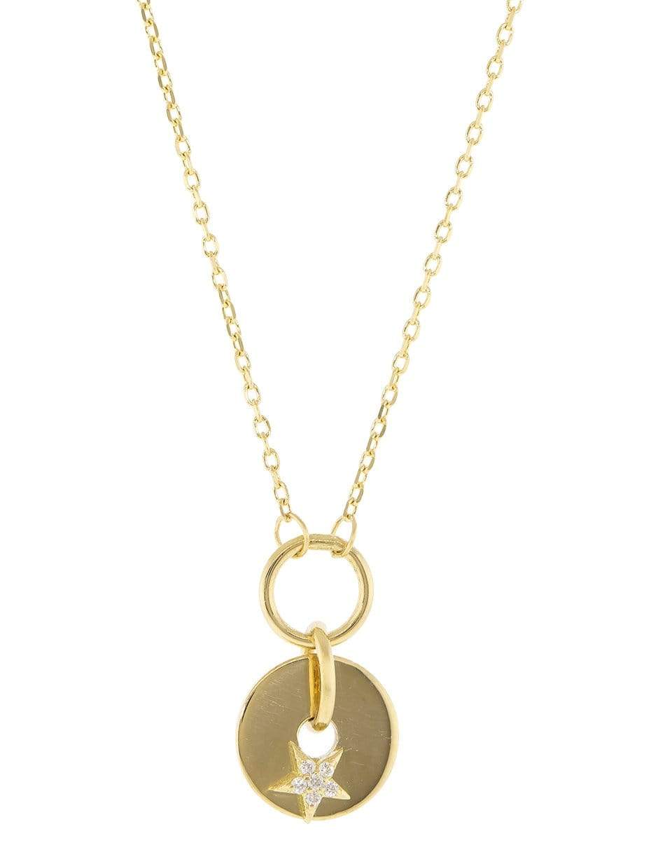 FOUNDRAE-Gold Star Disk Necklace-YELLOW GOLD