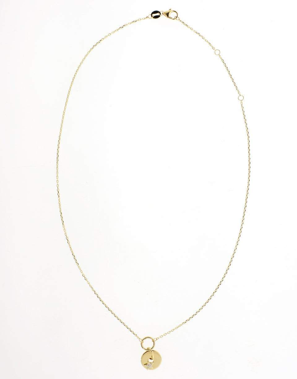 FOUNDRAE-Gold Star Disk Necklace-YELLOW GOLD