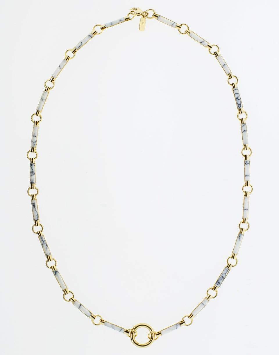 FOUNDRAE-Howlite Element Link Chain-YELLOW GOLD