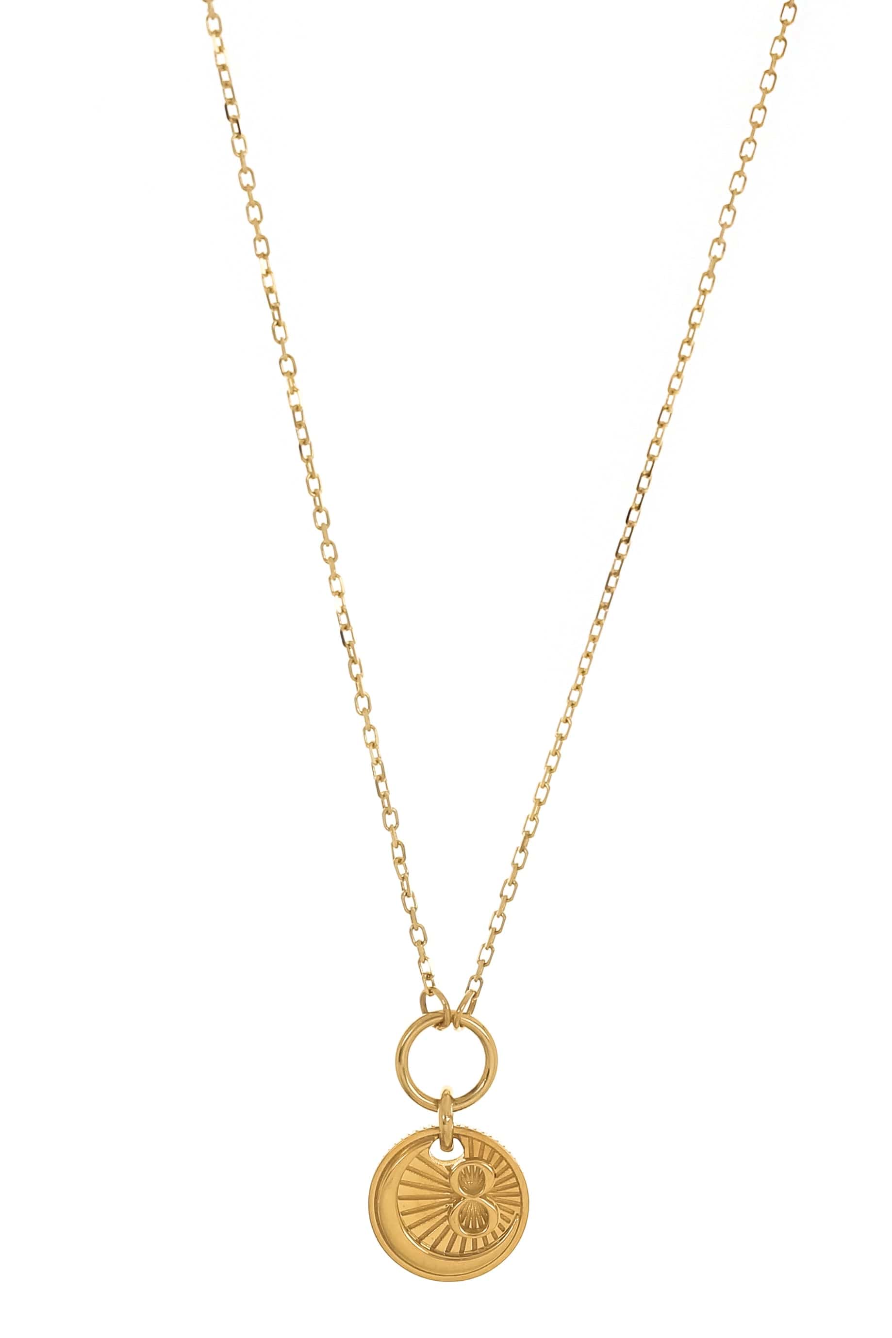 FOUNDRAE-Karma Coin Thread Necklace-YELLOW GOLD