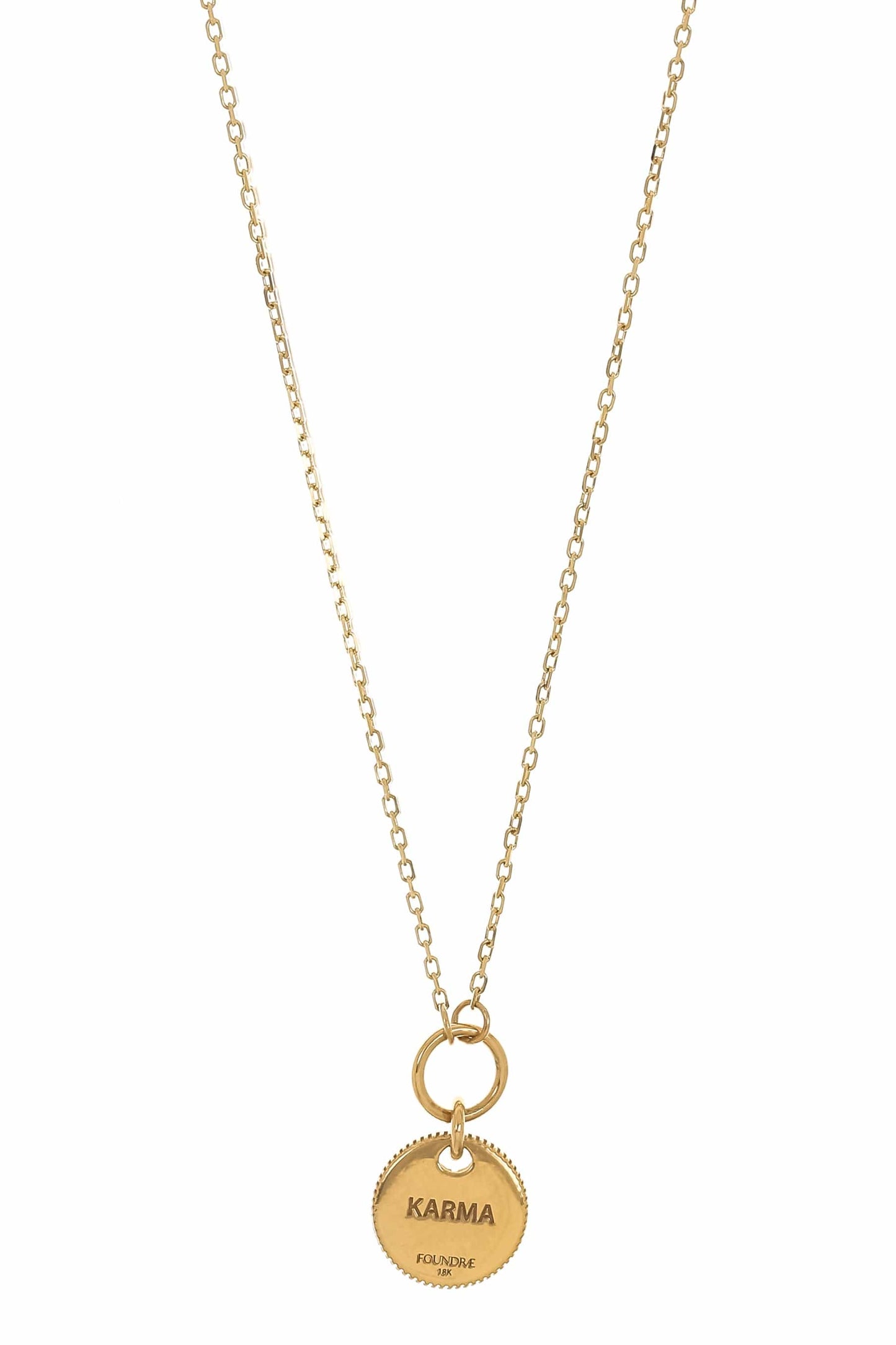 FOUNDRAE-Karma Coin Thread Necklace-YELLOW GOLD