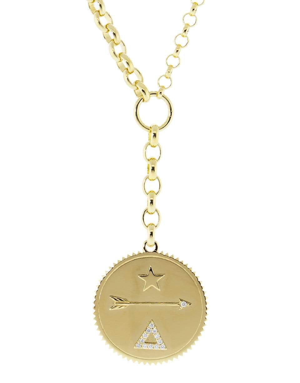 FOUNDRAE-Large Dream Medallion Belcher Necklace-YELLOW GOLD