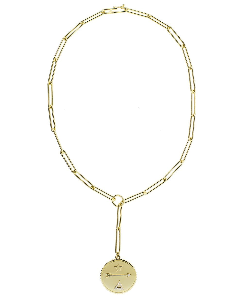 FOUNDRAE-Large Dream Medallion Clip Chain Necklace-YELLOW GOLD