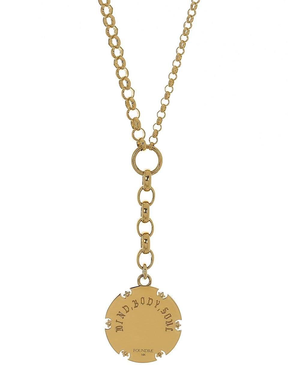 FOUNDRAE-Mind Body Soul Medium Mixed Belcher Necklace-YELLOW GOLD