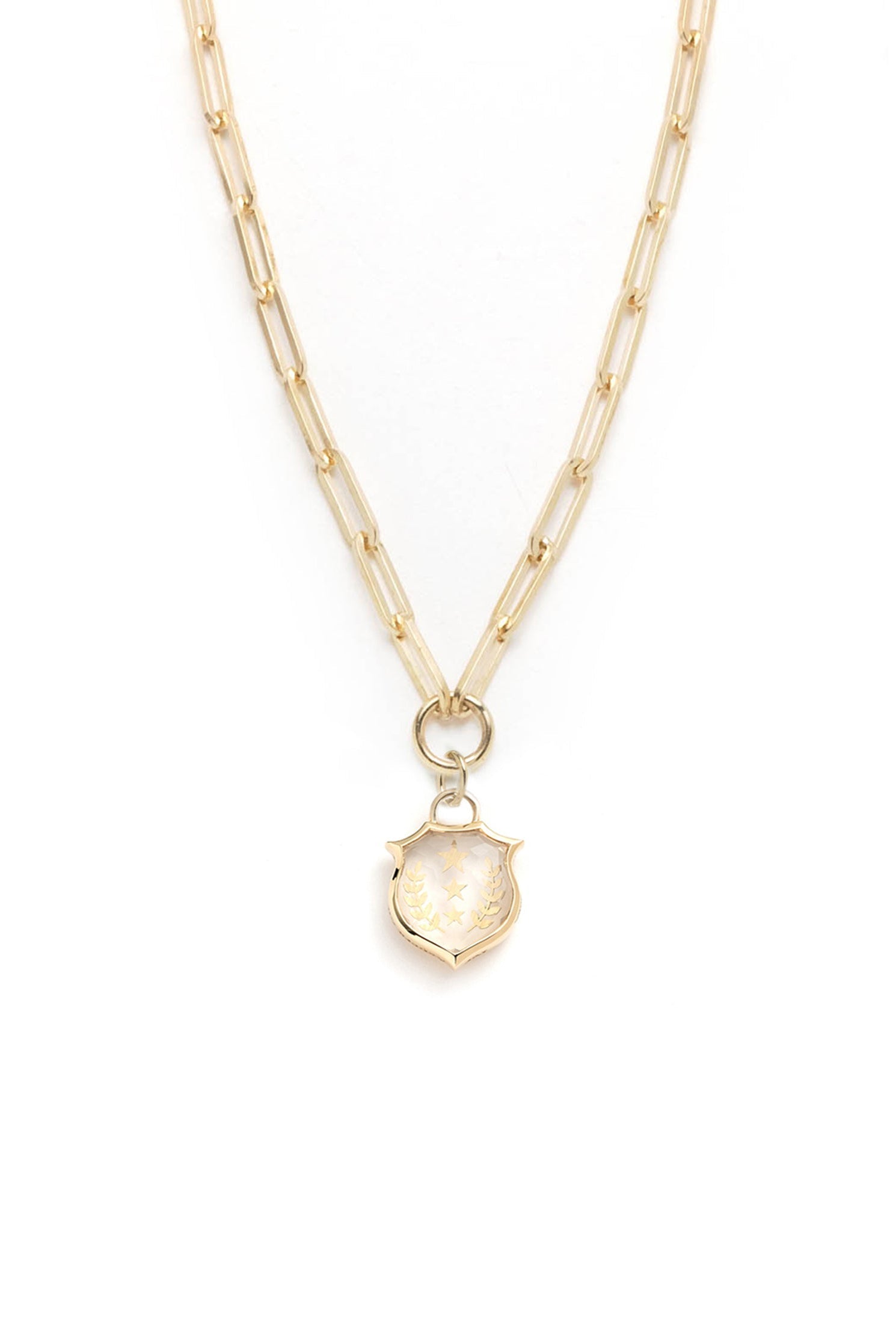 FOUNDRAE-Per Aspera Ad Astra Clip Chain Necklace-YELLOW GOLD