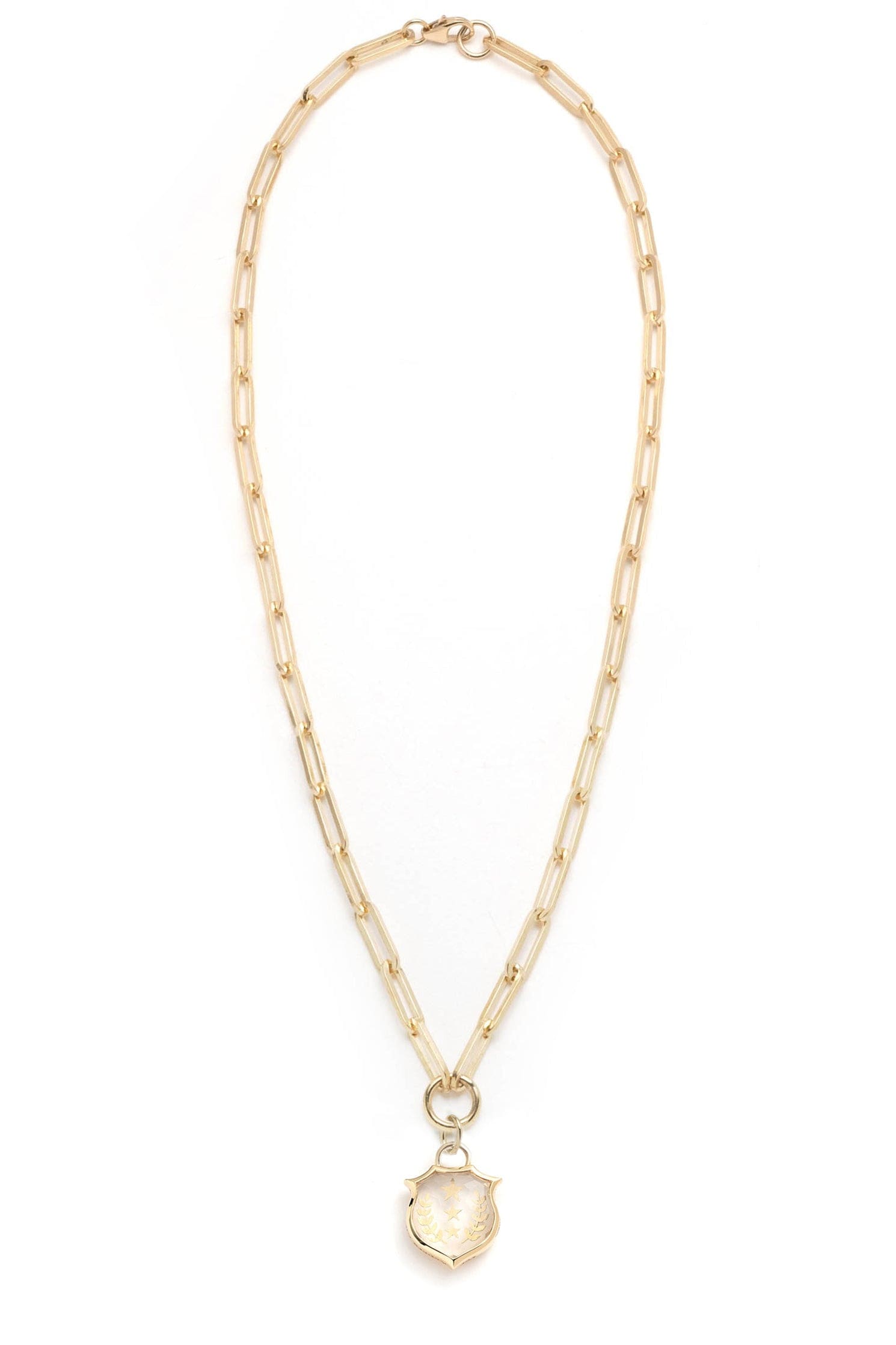 FOUNDRAE-Per Aspera Ad Astra Clip Chain Necklace-YELLOW GOLD