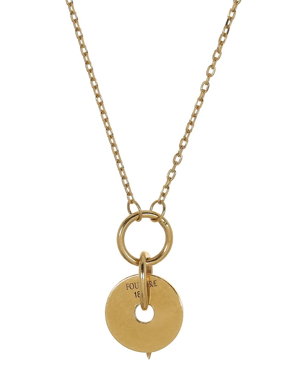 FOUNDRAE-Red Star Disc Drop Necklace-YELLOW GOLD