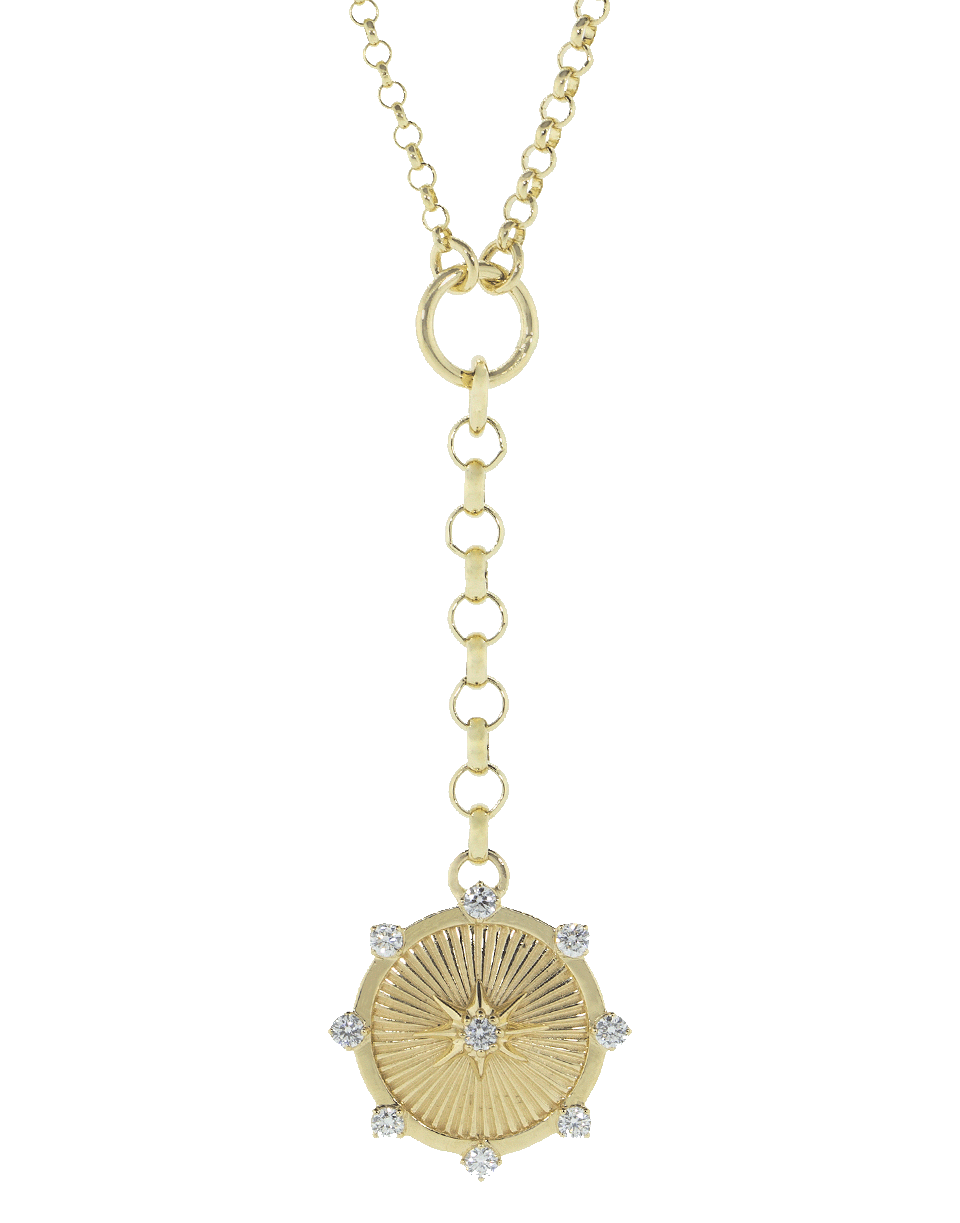 FOUNDRAE-True Love Diamond Spark Medallion Necklace-YELLOW GOLD