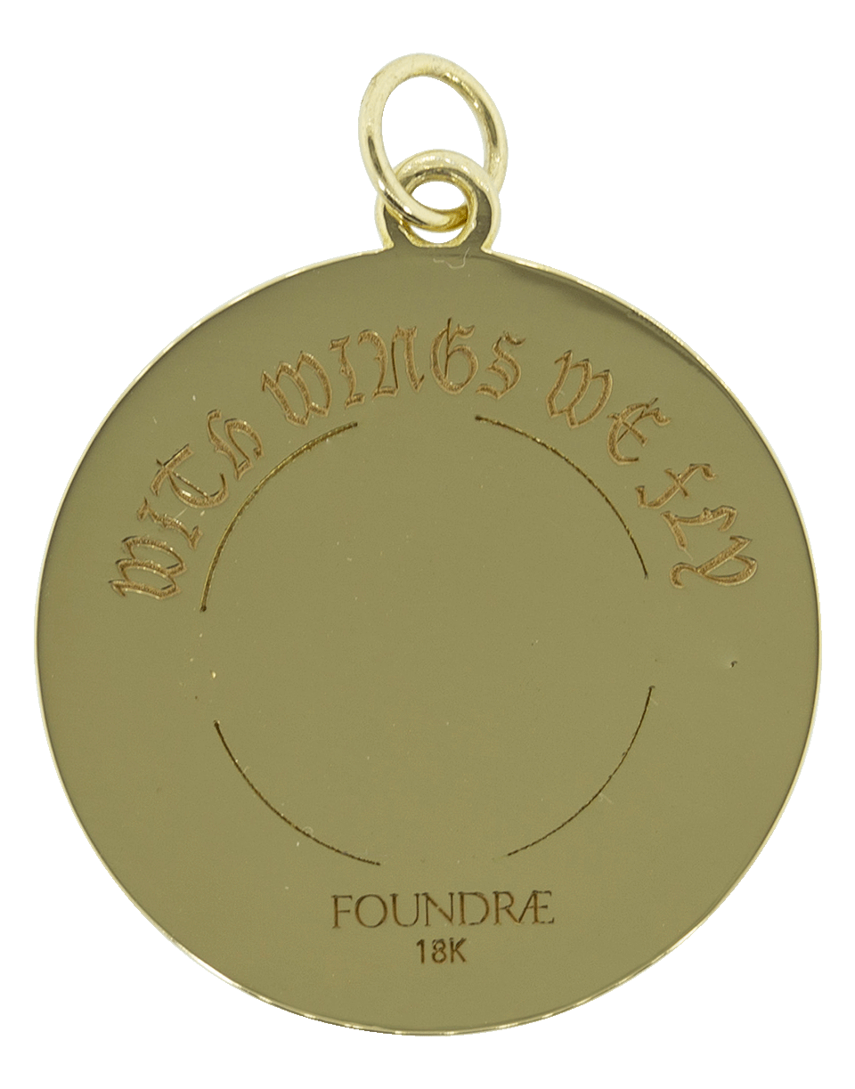 FOUNDRAE-Large Blush Wings Wheel Medallion-YELLOW GOLD