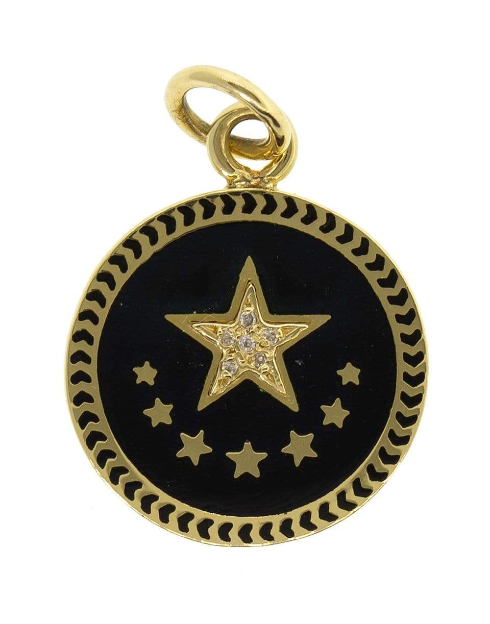 FOUNDRAE-Petite Black Star Medallion-YELLOW GOLD