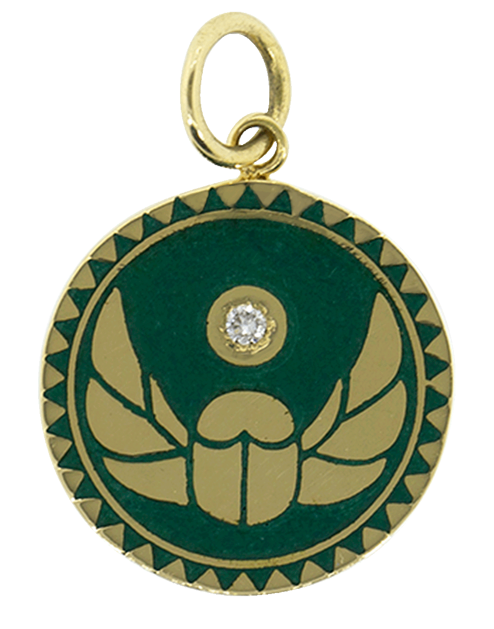 FOUNDRAE-Petite Protection Champleve Medallion Charm-YELLOW GOLD