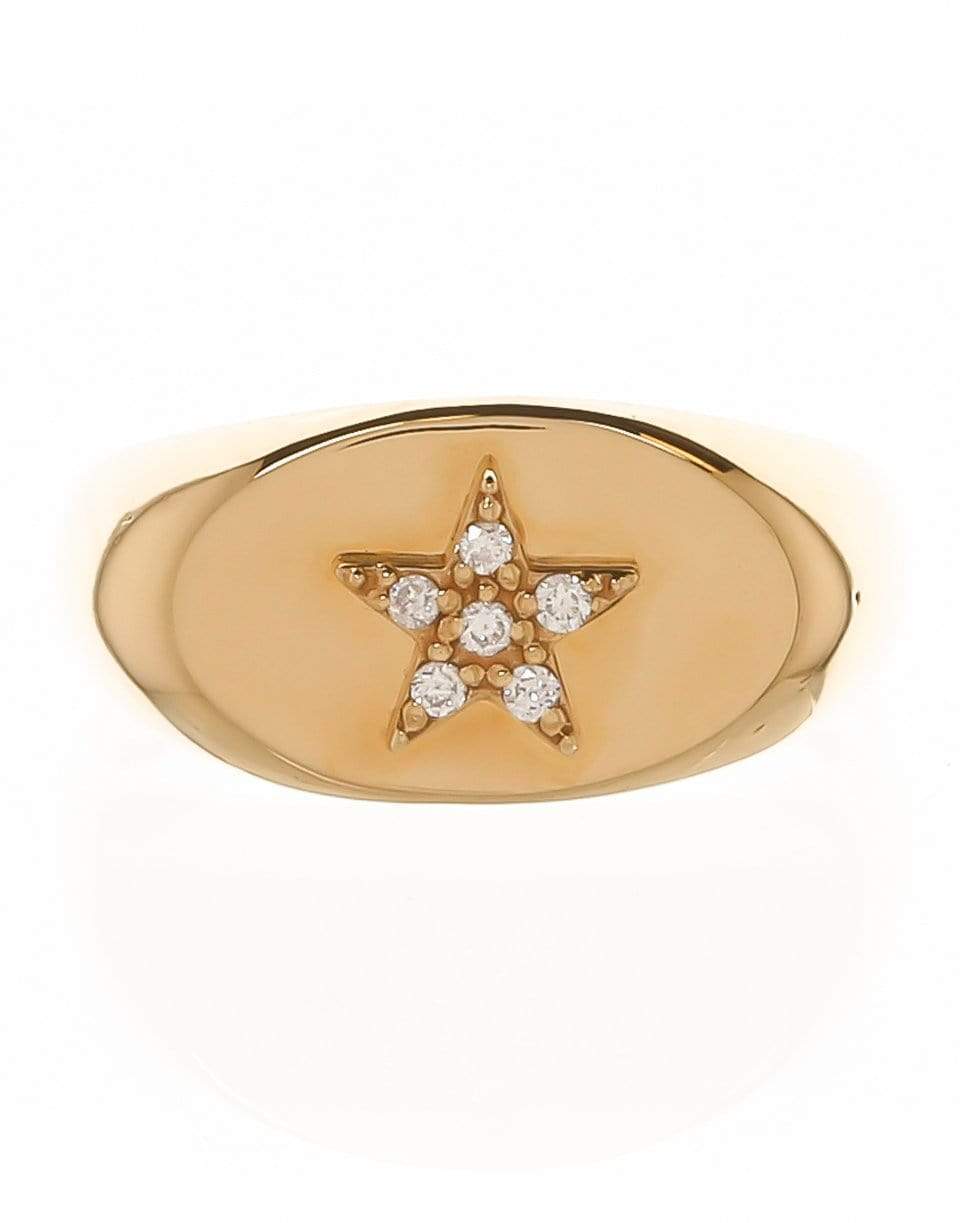 FOUNDRAE-Diamond Star Baby Signet Ring-YELLOW GOLD