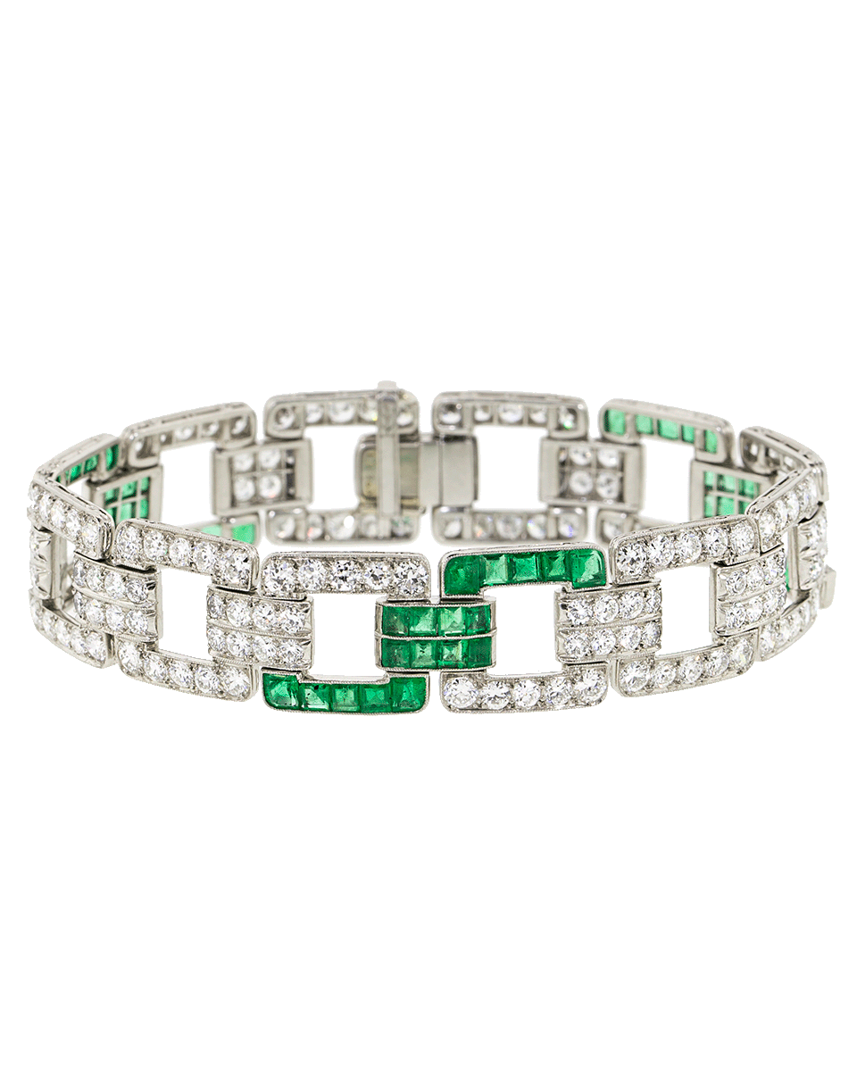 Art Deco Diamond And Emerald Heyman Bracelet JEWELRYFINE JEWELBRACELET O FRED LEIGHTON   