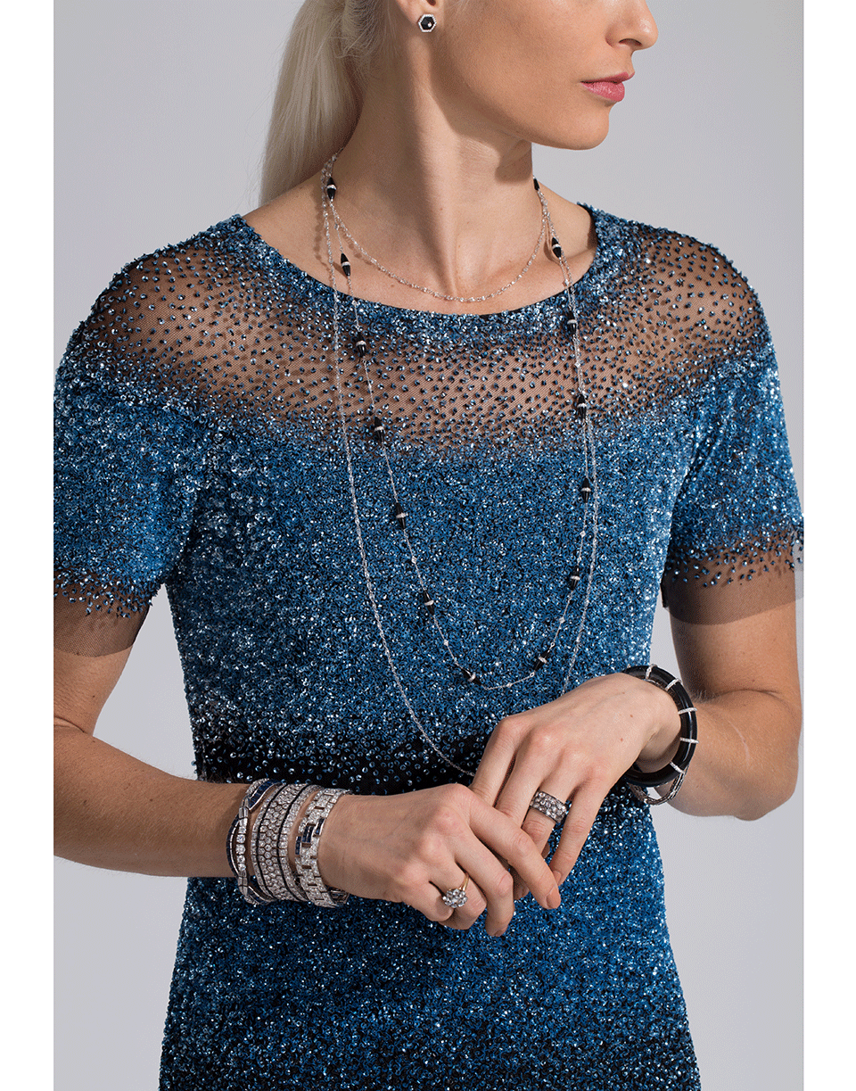 Art Deco Diamond And Sapphire Brick Bracelet JEWELRYFINE JEWELBRACELET O FRED LEIGHTON   