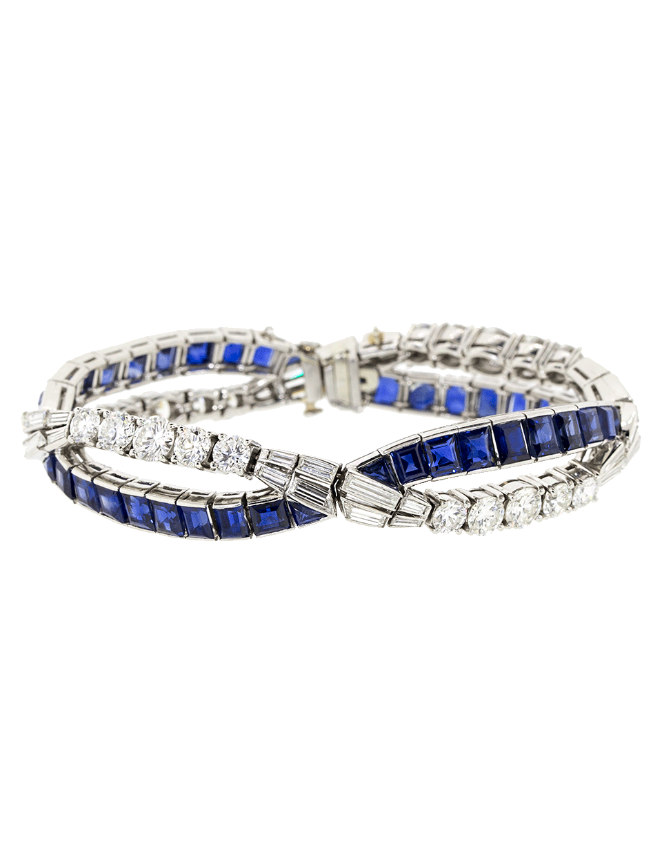 Diamond And Sapphire Wave Bracelet JEWELRYFINE JEWELBRACELET O FRED LEIGHTON   