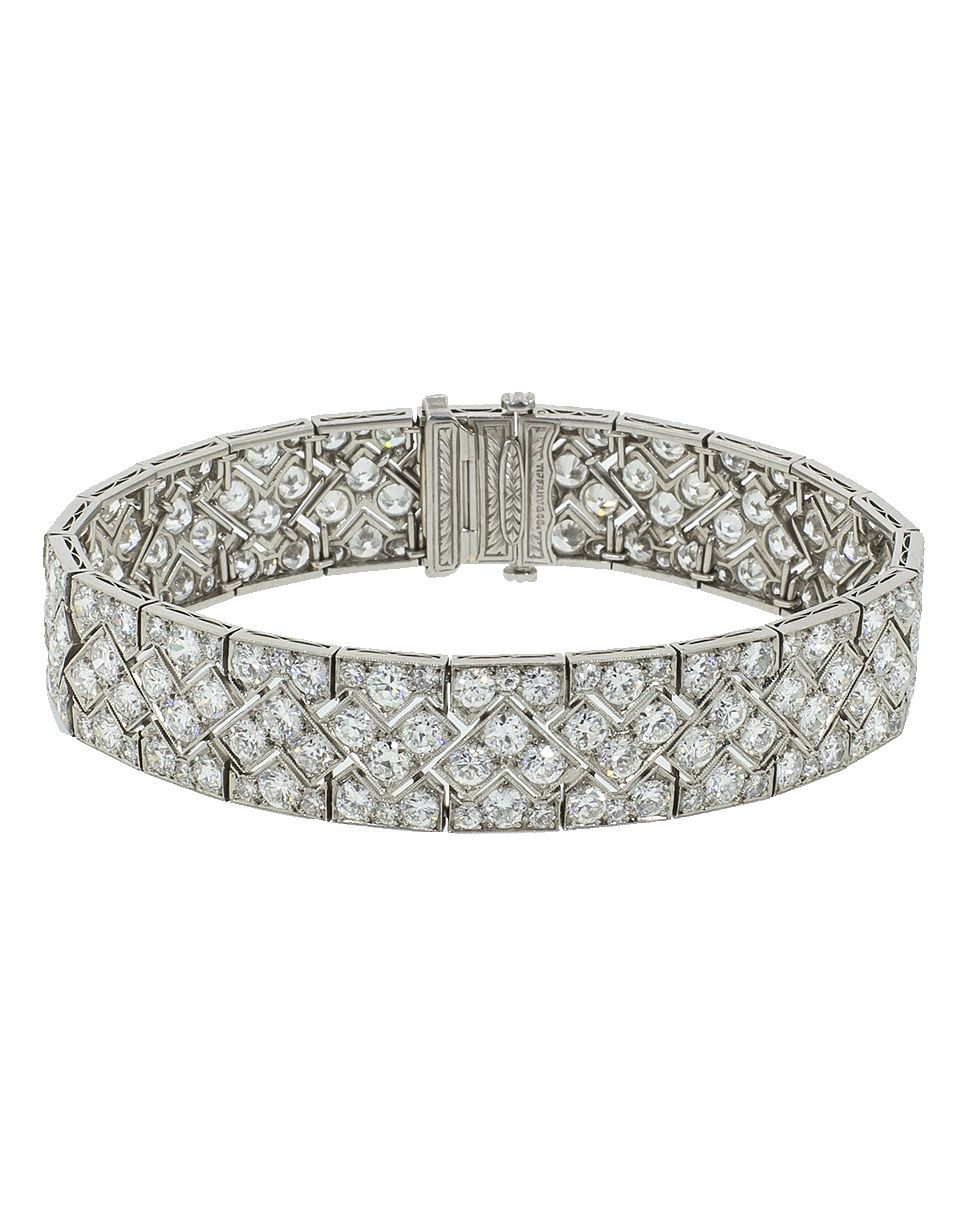 FRED LEIGHTON-Tiffany & Co Art Deco Diamond Zig Zag Bracelet-PLATINUM