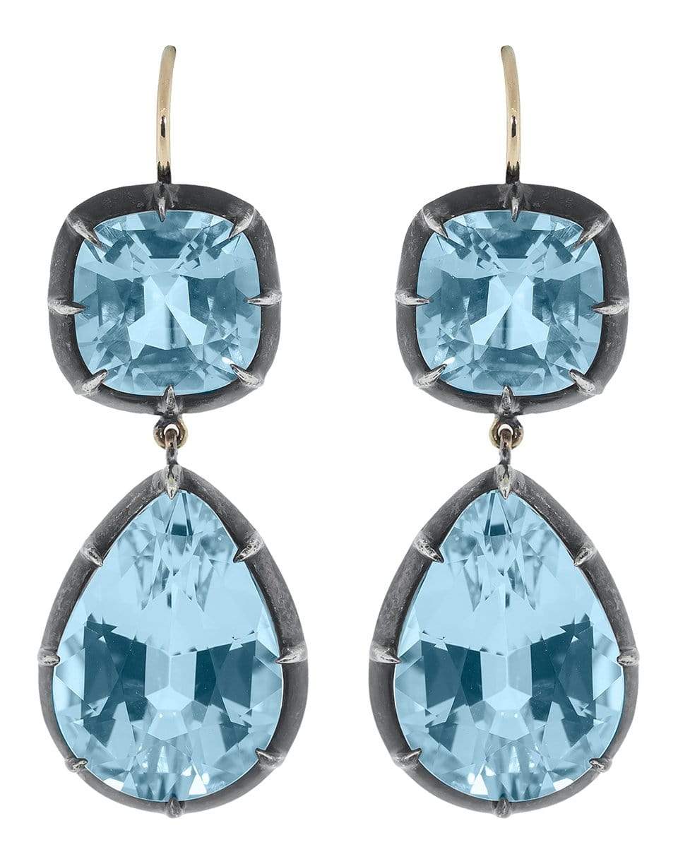 FRED LEIGHTON-Blue Topaz Drop Earrings-YELLOW GOLD