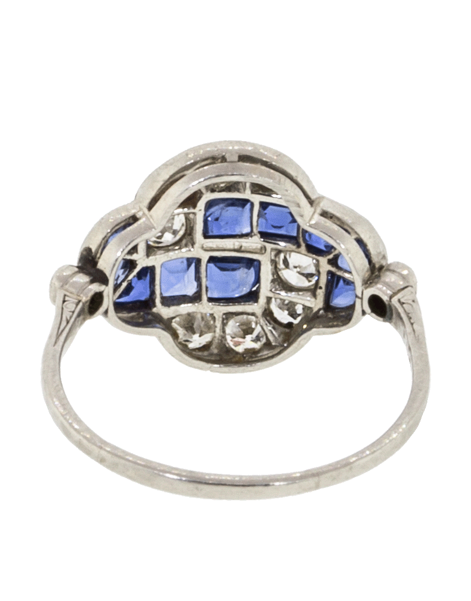 FRED LEIGHTON-Art Deco Sapphire And Diamond Knot Ring-PLATINUM