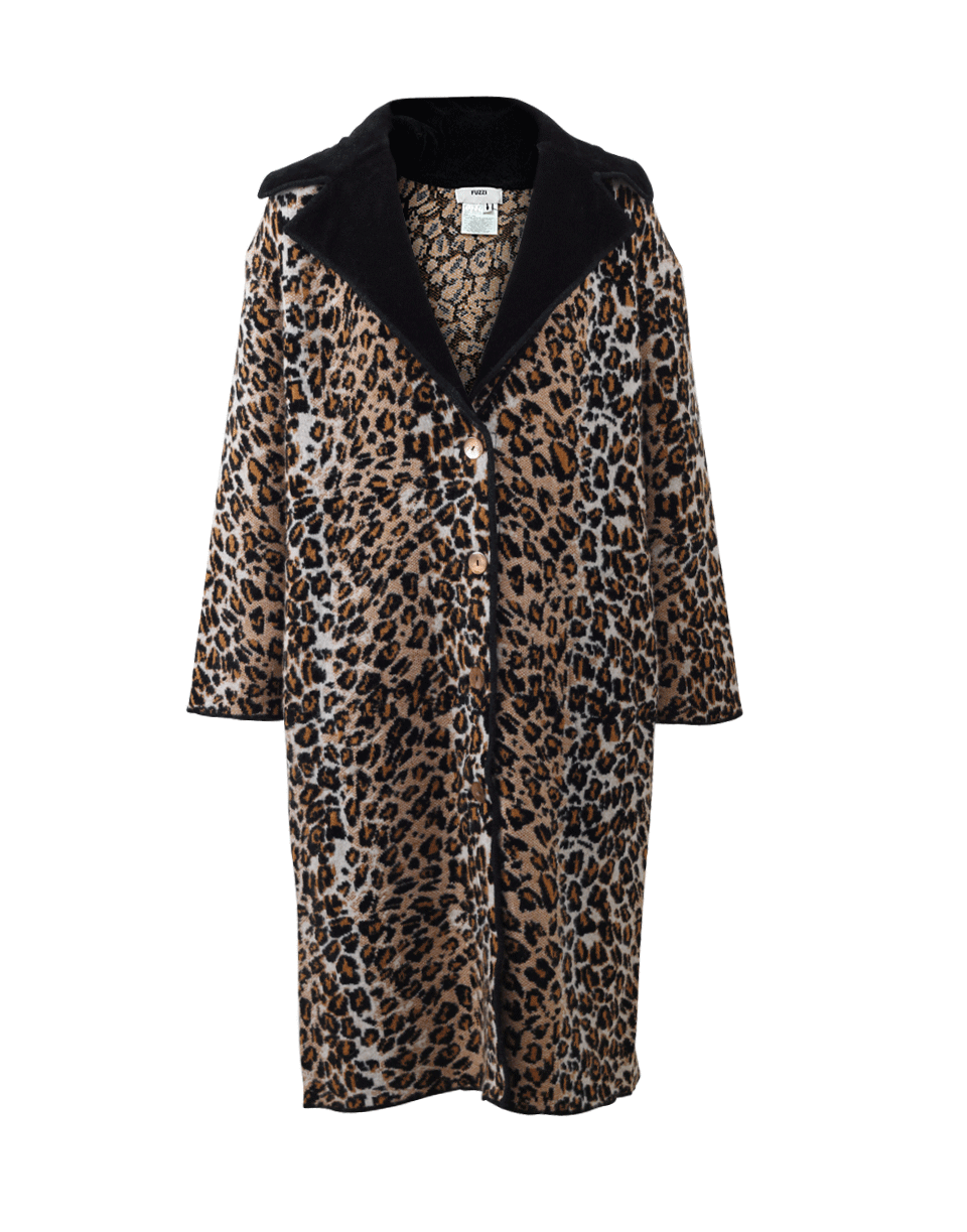 Heavy Knit Leopard Coat CLOTHINGCOATLONG FUZZI   