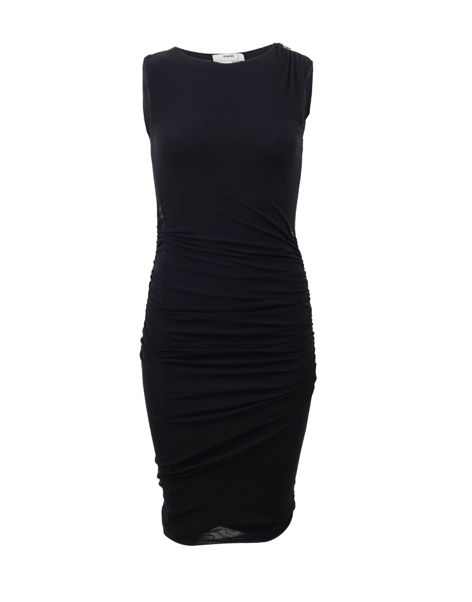 Solid Ruched Dress CLOTHINGDRESSCASUAL FUZZI   