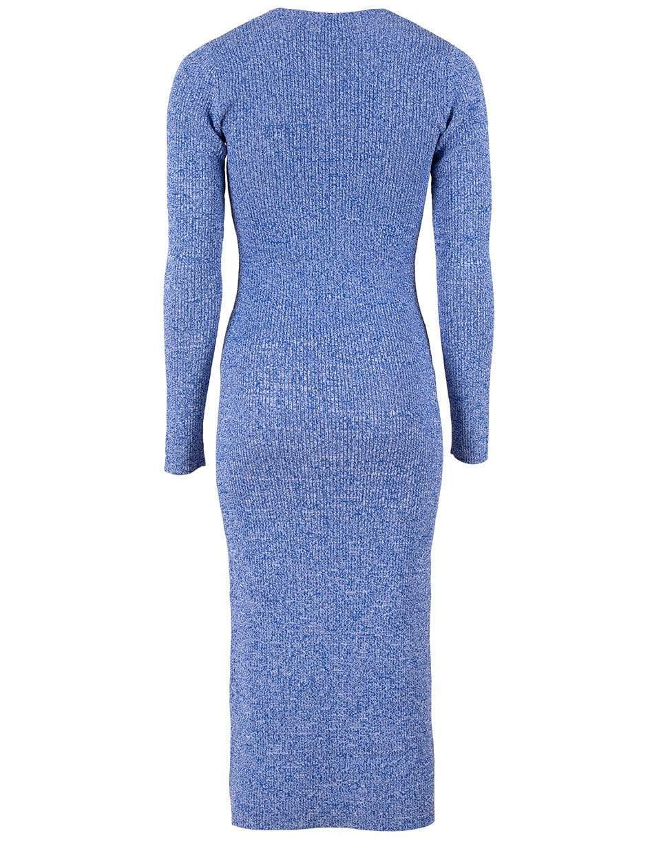 GANNI-Ribbed Rayon Knit Fitted Dress-