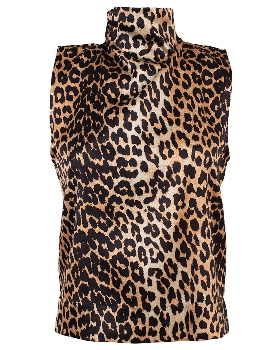 High Neck Leopard Top CLOTHINGTOPMISC GANNI   