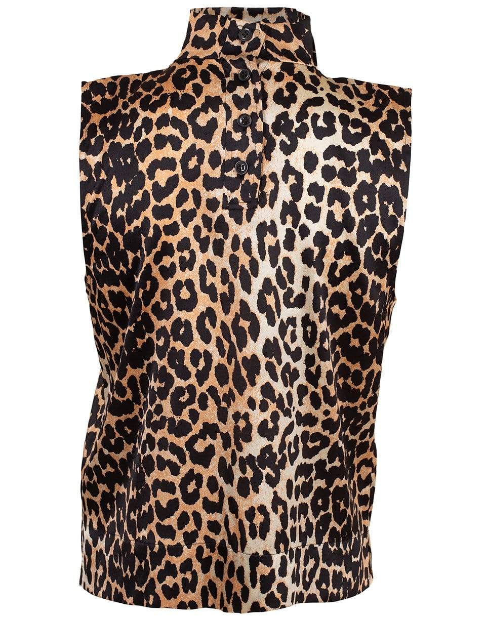 High Neck Leopard Top CLOTHINGTOPMISC GANNI   