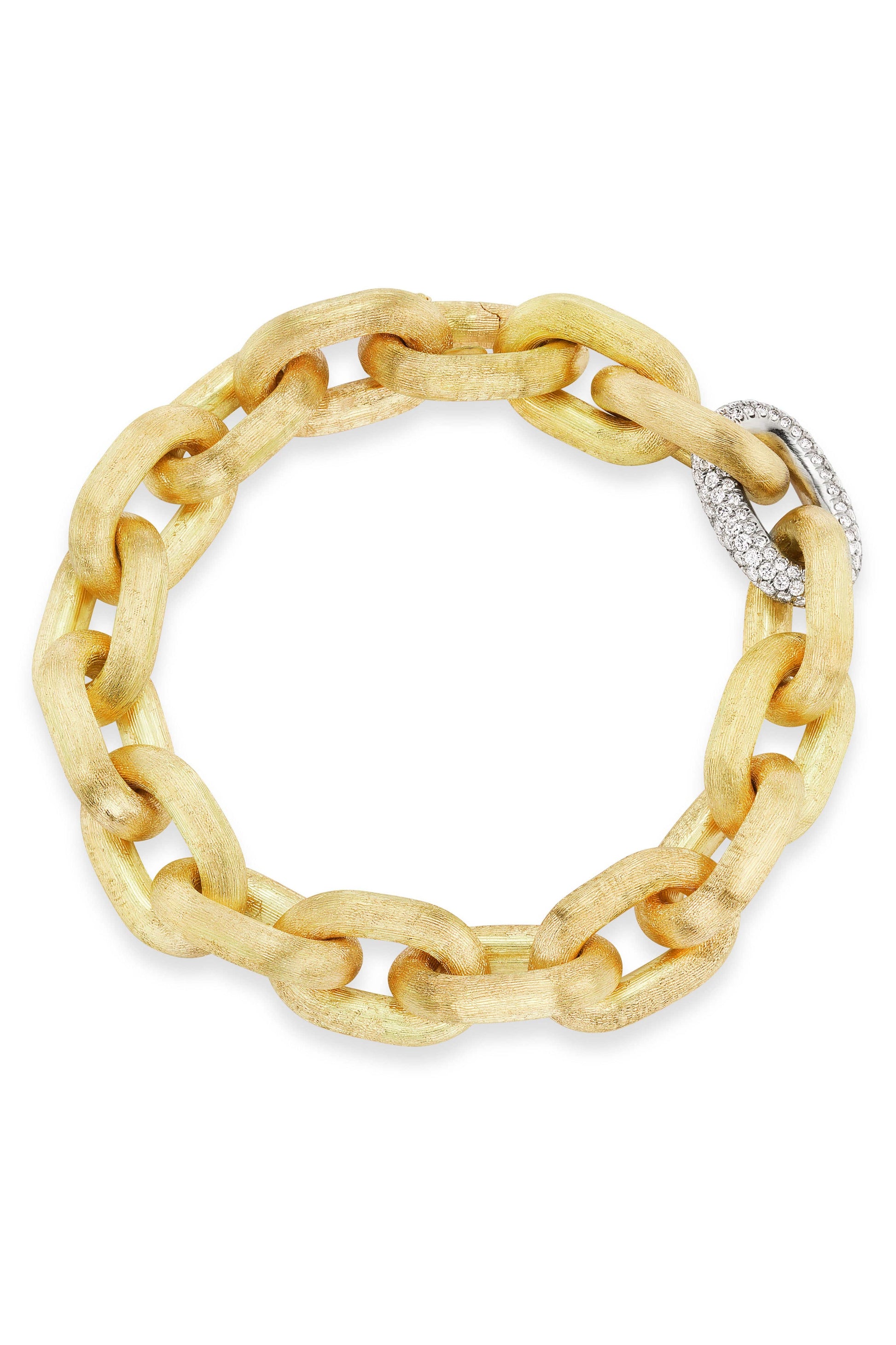 GEMELLA JEWELS-Satin Anchor Chain Diamond Bracelet-YELLOW GOLD