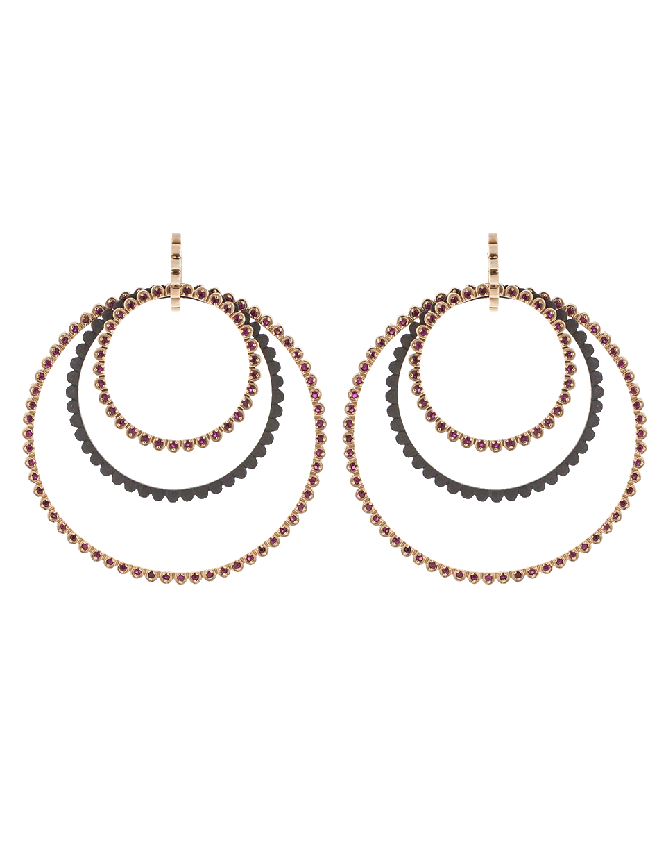 GEMFIELDS X MUSE-Ruby 4 Hoop Earrings-ROSE GOLD