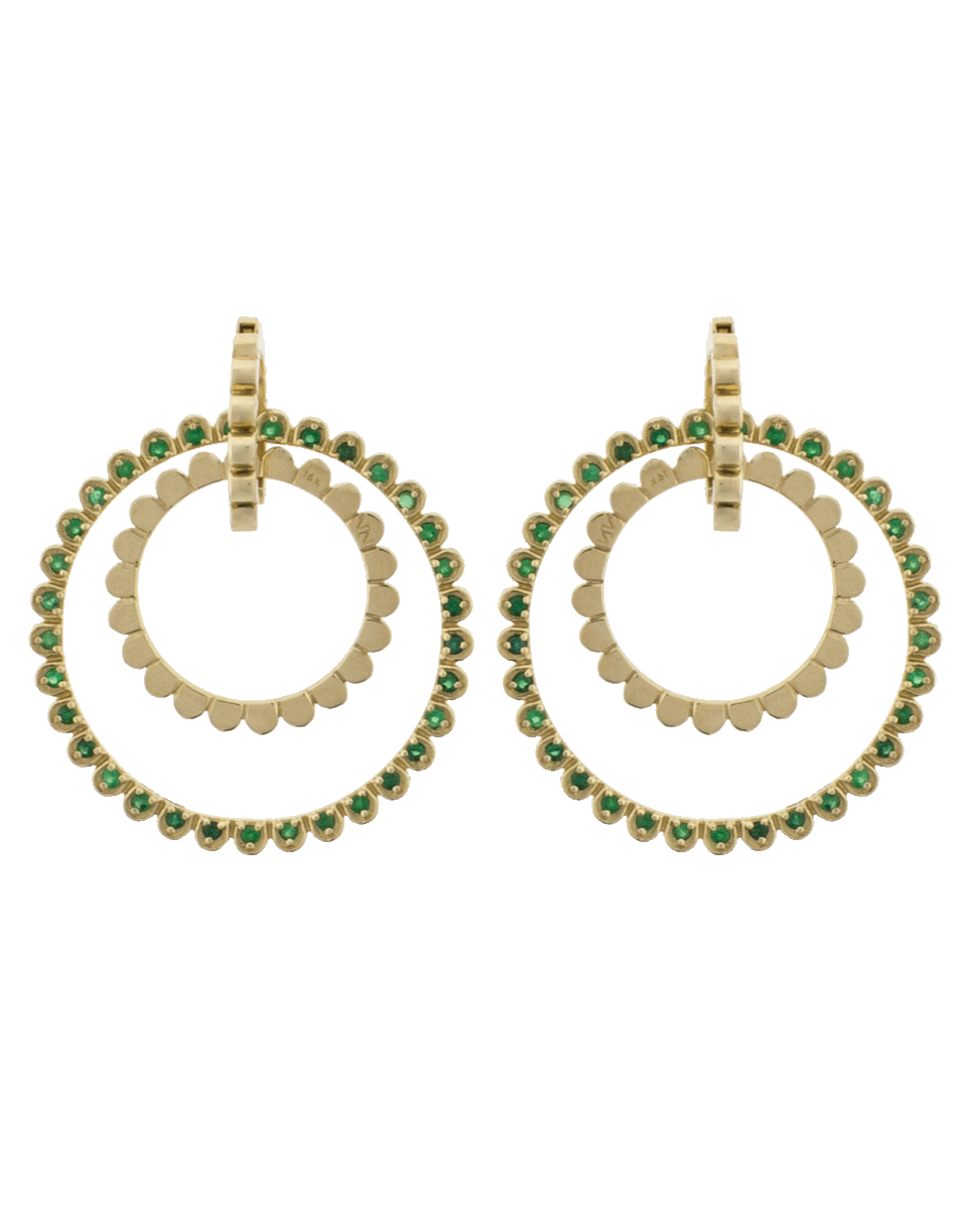GEMFIELDS X MUSE-Emerald 3 Hoop Earrings-YELLOW GOLD