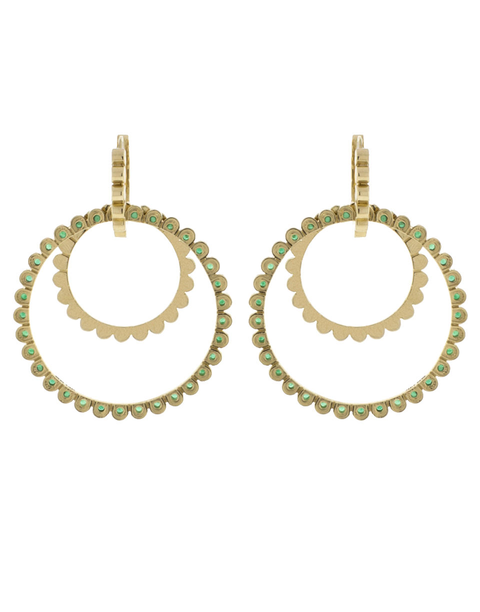 GEMFIELDS X MUSE-Emerald 3 Hoop Earrings-YELLOW GOLD